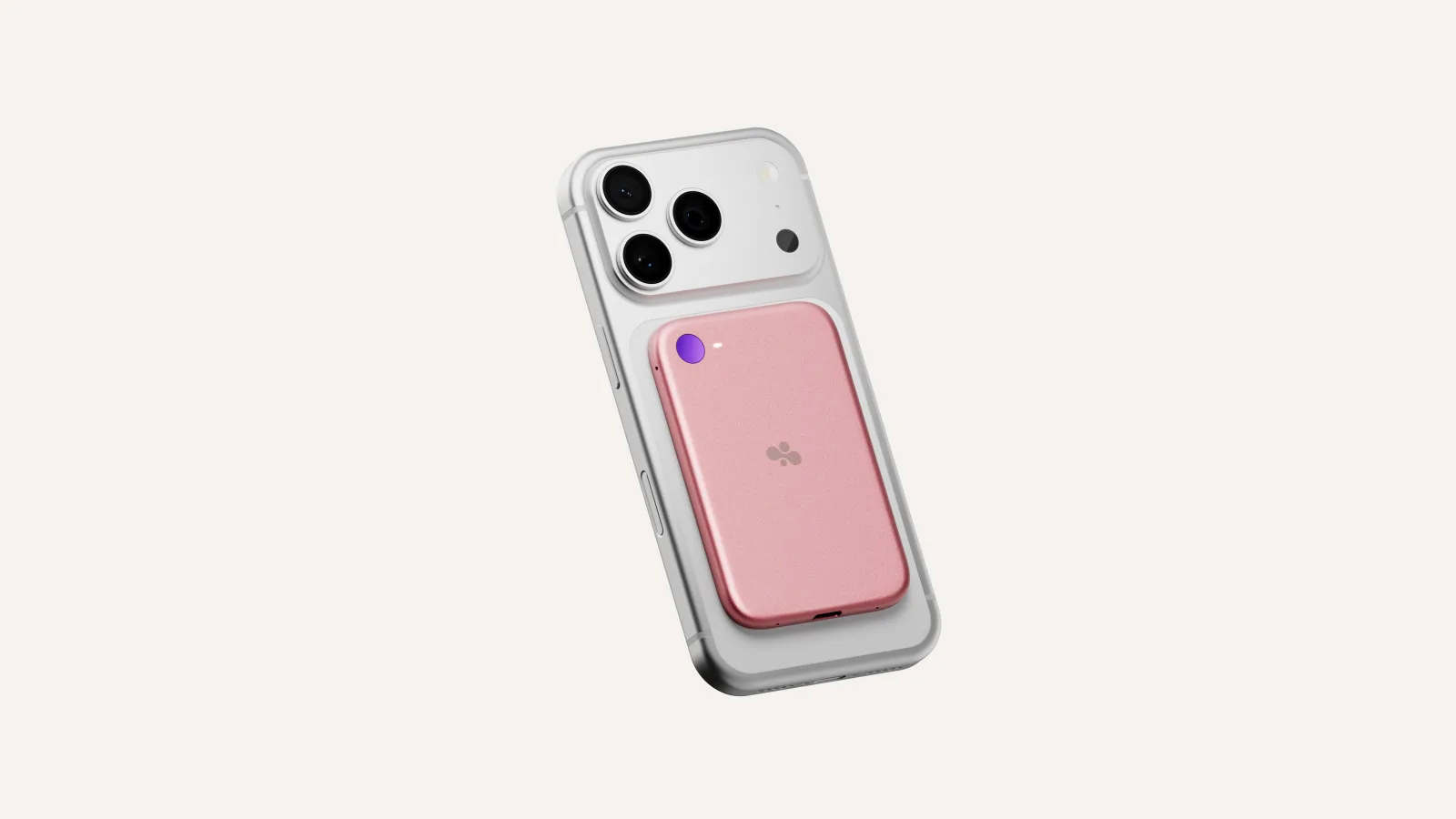 Pink Bee Eclipse attached to the back of a smartphone